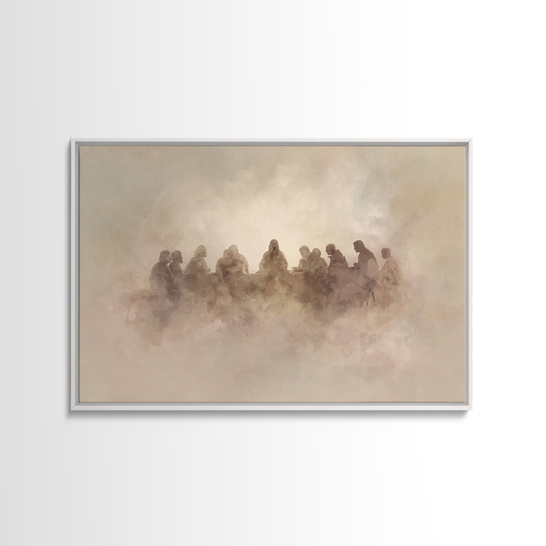 Mystic Supper - Framed Canvas Print - Christian Art Canvas - Jesus Painting - Christian Wall Art - Subtle Christian Art - Christian Christm