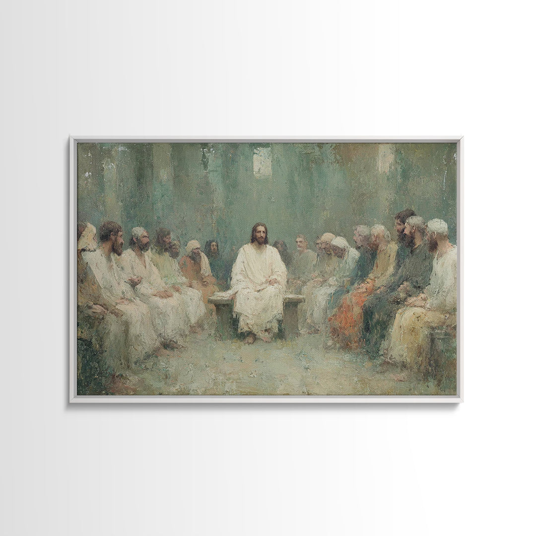 Heavenly Circle | Framed Canvas Print | Christian Art Canvas | Jesus Painting | Modern Christian Art | Christian Gift Ideas | Christmas Wal