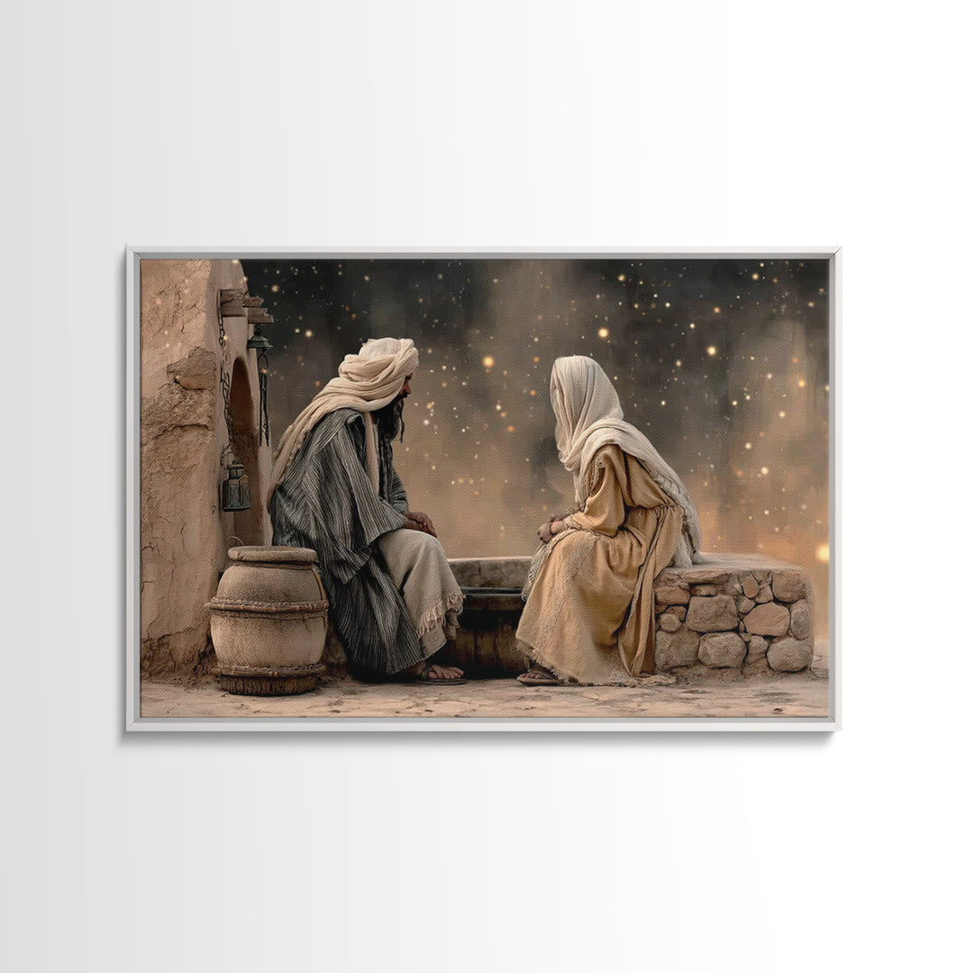 Night Well Wonder, Framed Canvas Print, Christian Wall Art, Jesus Painting, Christian Art Canvas, Moody Christian Art, Christian Gift Ideas