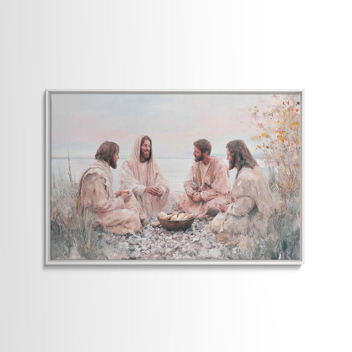 Shoreline Fellowship, Framed Canvas Print, Christian Art Canvas, Jesus Painting, Christian Wall Art, Christian Paintings, Modern Christian
