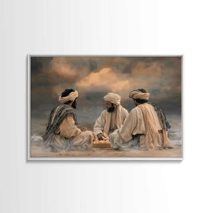 Bread At Dawn | Framed Canvas Print | Christian Art Canvas | Jesus Painting | Christian Wall Art | Moody Christian Art | Christian Art Prin