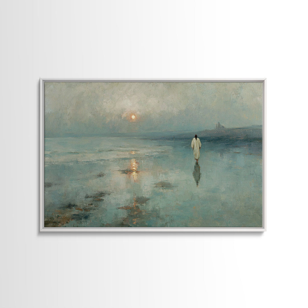 Dawn of Faith – Framed Canvas Print – Jesus Painting – Christian Wall Art – Christian Art Canvas – Subtle Christian Art – Christian Paintin
