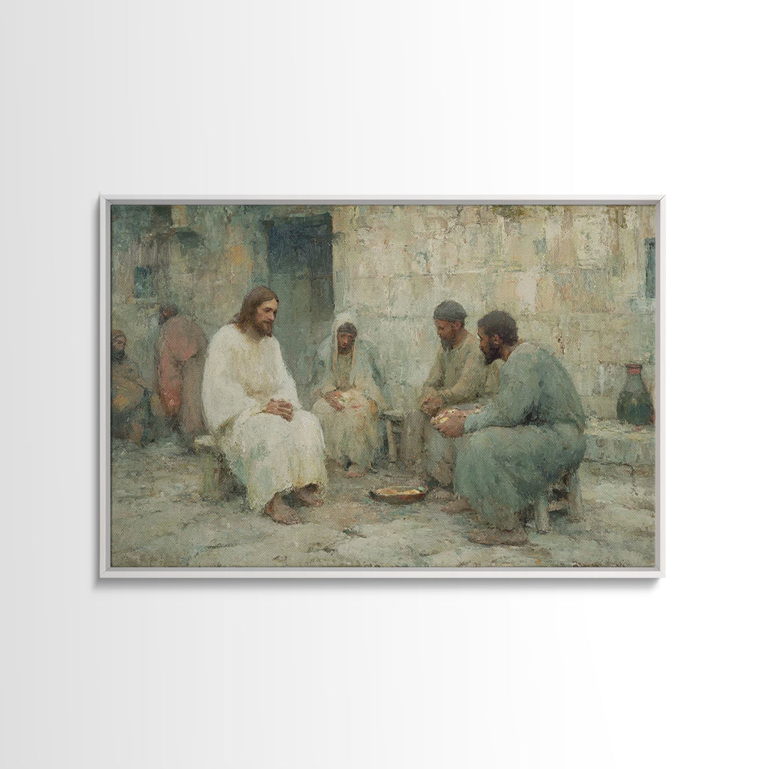 Shore Of Mercy – Framed Canvas Print – Christian Art Print – Christian Wall Art – Jesus Painting – Vintage Christian Art – Christian Christ