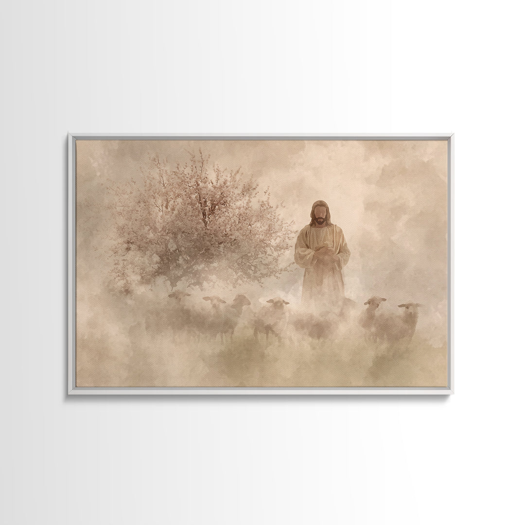 Garden Of Hope – Framed Canvas Print – Christian Art – Jesus Painting – Christian Art Canvas – Christmas Art Framed – Christian Decorations