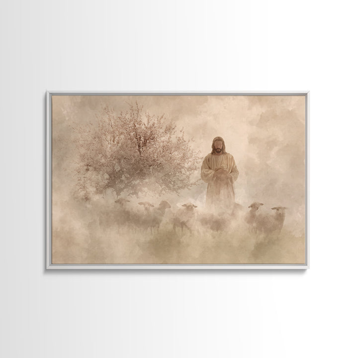 Garden Of Hope – Framed Canvas Print – Christian Art – Jesus Painting – Christian Art Canvas – Christmas Art Framed – Christian Decorations