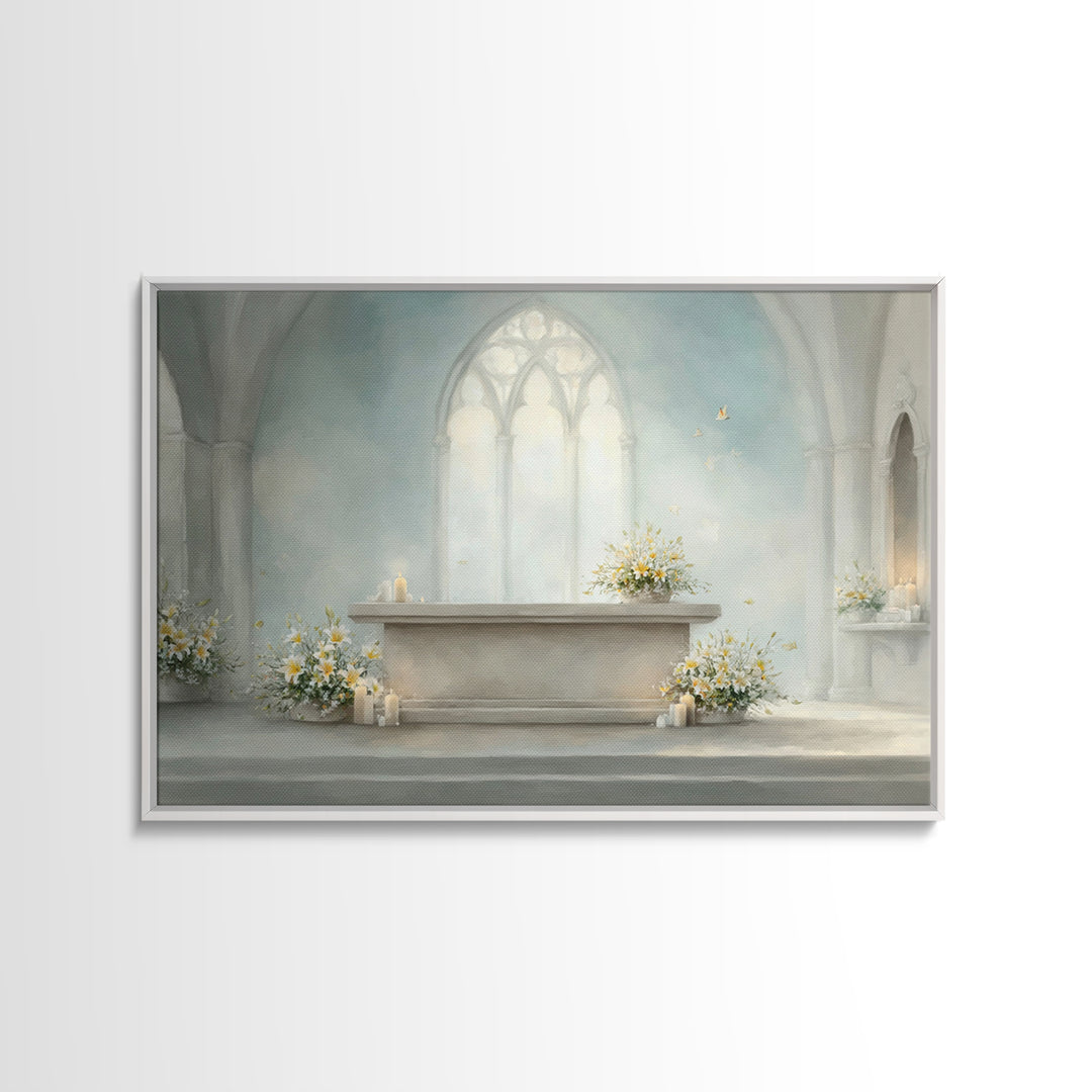 Sanctuary Of Light – Framed Canvas Print – Christian Wall Art – Christian Art Canvas – Jesus Painting – Christian Decor – Christmas Art