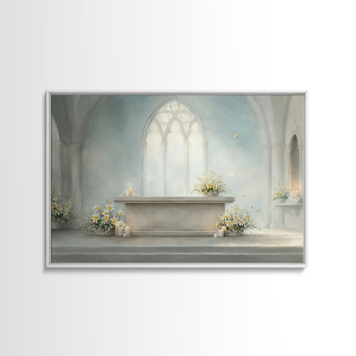 Sanctuary Of Light – Framed Canvas Print – Christian Wall Art – Christian Art Canvas – Jesus Painting – Christian Decor – Christmas Art
