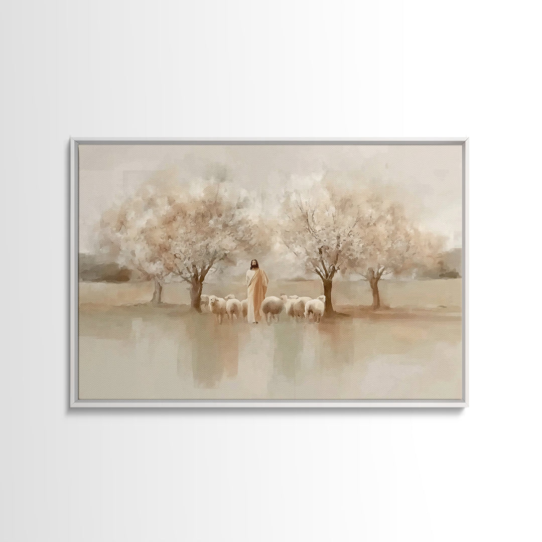 Dawn Of Blessing – Framed Canvas Print – Christian Christmas Art – Christian Art Print – Jesus Painting – Christian Wall Art – Christmas Ca