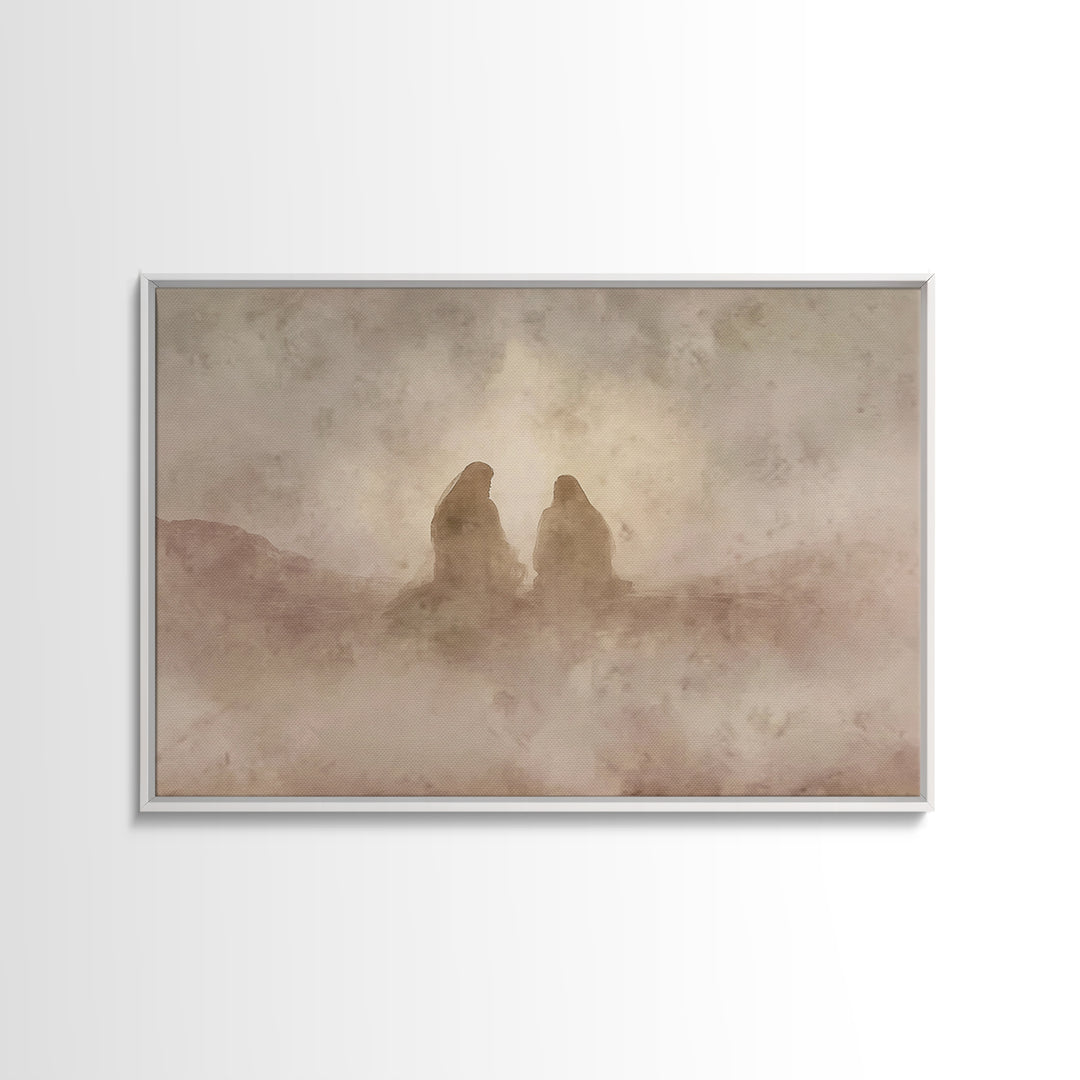 Sacred Companions – Framed Canvas Print – Christian Art Canvas – Christian Wall Art – Christian Painting – Minimalist Christian Art – Chris