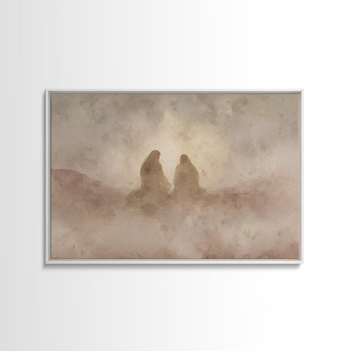 Sacred Companions – Framed Canvas Print – Christian Art Canvas – Christian Wall Art – Christian Painting – Minimalist Christian Art – Chris