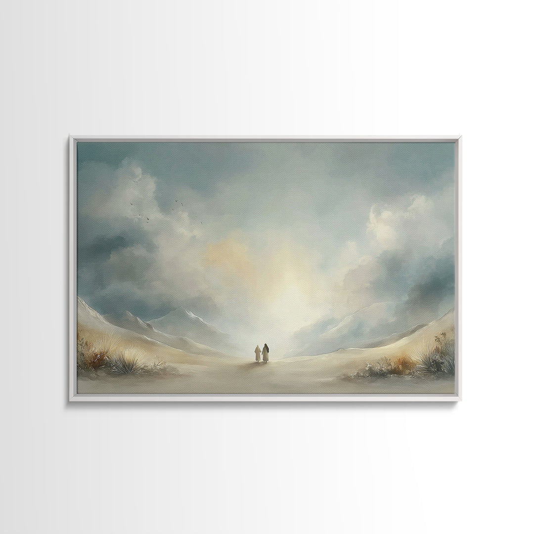 Desert Dawn – Framed Canvas Print – Christian Wall Art – Christian Art Canvas – Subtle Christian Art – Christian Painting – Christian Decor
