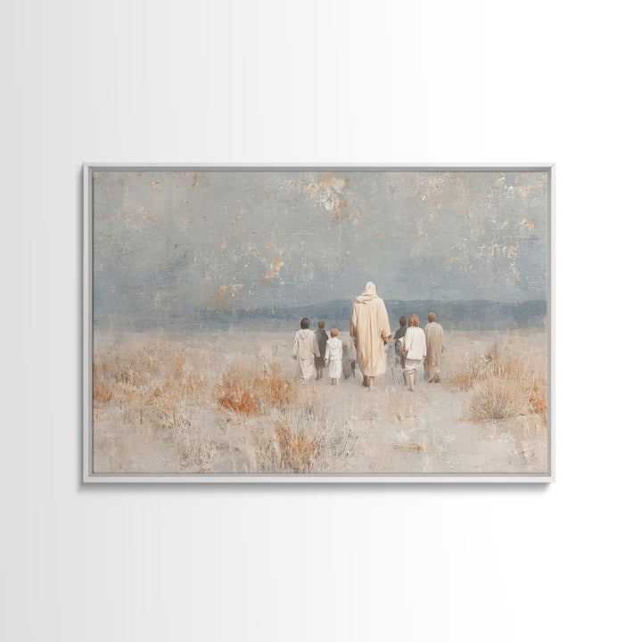 Guiding Shepherd – Framed Canvas Print – Christian Wall Art – Jesus Painting – Christian Art Canvas – Christian Decor – Christian Gift