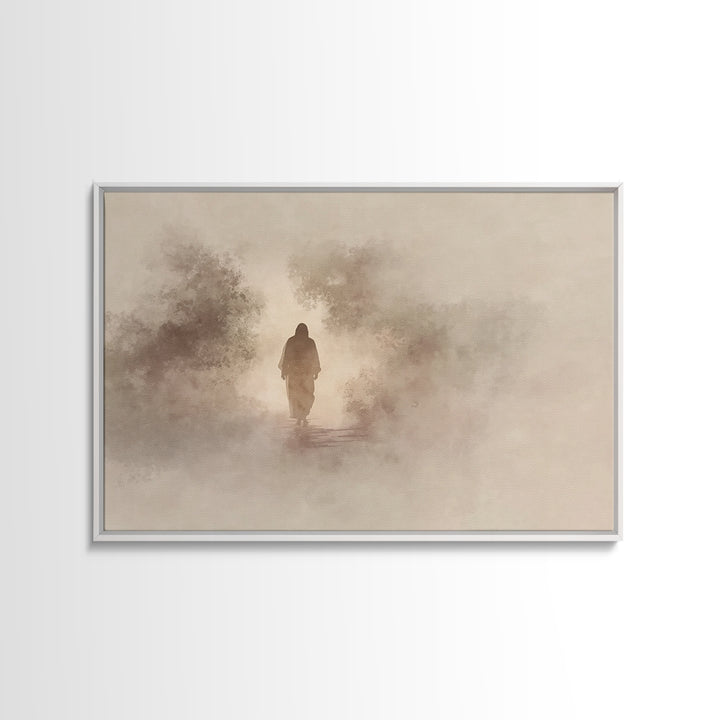 Silent Redeemer, Framed Canvas Print, Christian Art Canvas, Christian Wall Art, Jesus Painting, Minimalist Christian Art