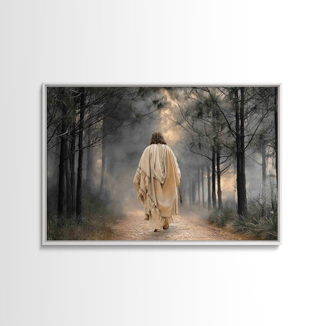 Shepherd’s Path, Framed Canvas Print, Christian Wall Art, Christian Art Canvas, Jesus Painting, Large Christian Art