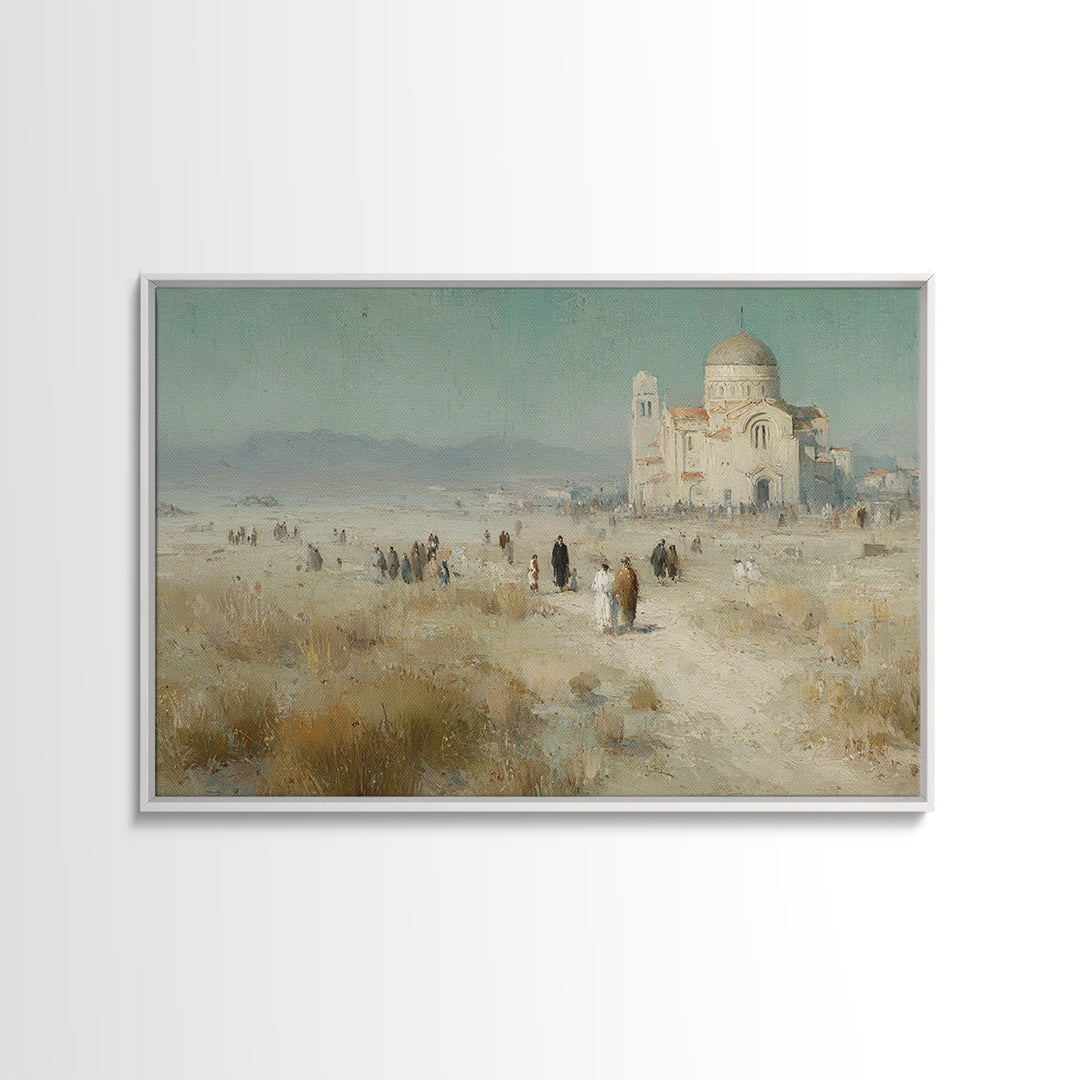Pilgrims Of Faith – Framed Canvas Print – Christian Art Canvas – Christian Painting – Christian Wall Art – Vintage Christian Art – Christia