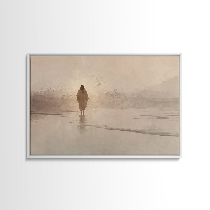 Desert Dawn Peace, Framed Canvas Print, Christian Art Canvas, Jesus Painting, Christian Wall Art, Subtle Christian Art, Christian Christmas