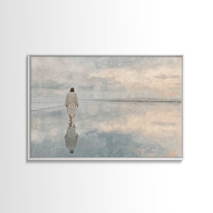 Still Waters Faith – Framed Canvas Print – Christian Wall Art – Christian Art Canvas – Jesus Painting – Moody Christian Art – Christian Dec