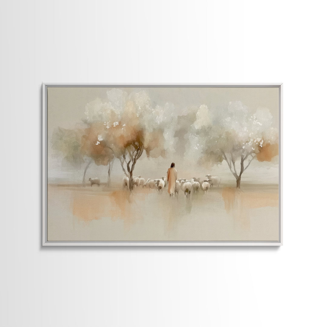 Orchard Of Peace | Framed Canvas Print | Jesus Painting | Christian Art Canvas | Christian Wall Art | Moody Christian Art | Christian Gift