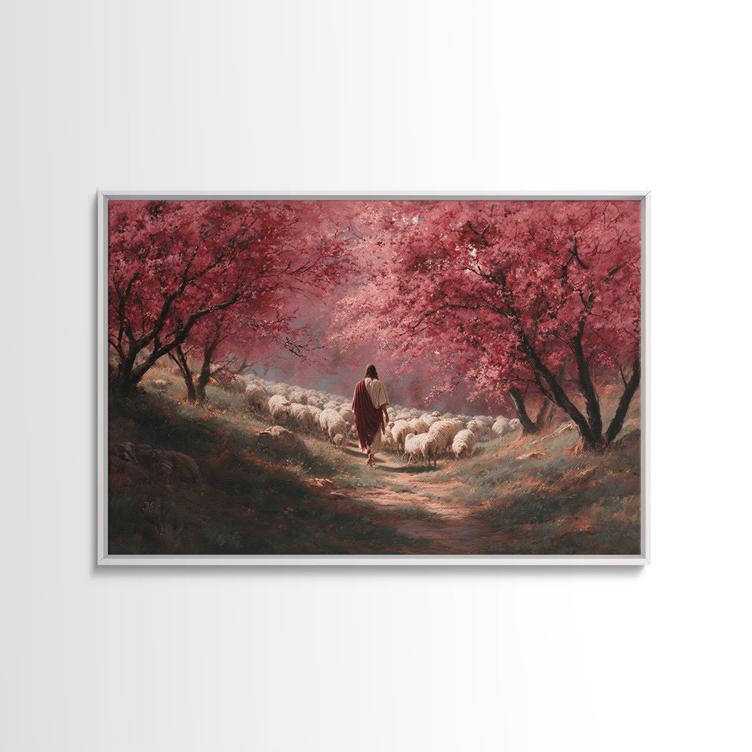 Grace Beneath Branches – Framed Canvas Print – Christian Art Painting – Christian Art Canvas – Jesus Painting – Christian Gift – Abstract C