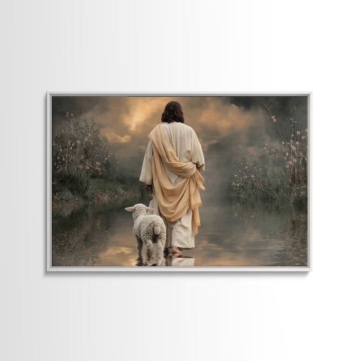 Silent Valley Path, Framed Canvas Print, Christian Art Canvas, Jesus Painting, Christian Wall Art, Unique Christian Art