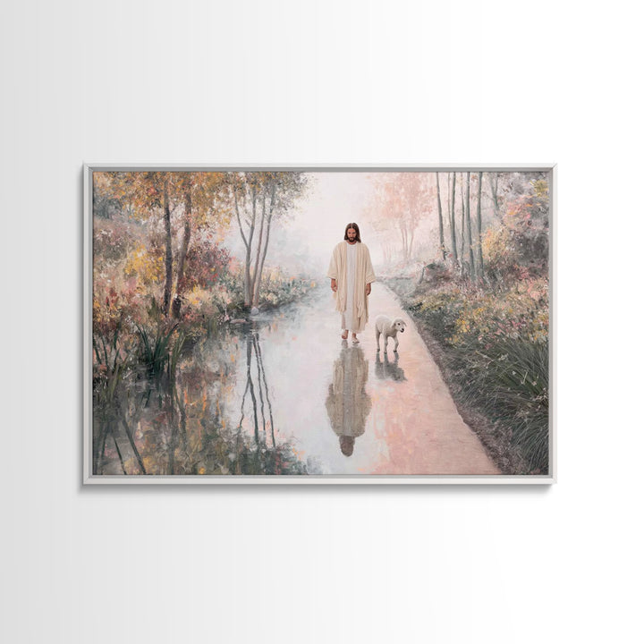 Evening Light Guide - Framed Canvas Print - Jesus Painting - Christian Art Canvas - Christian Wall Art - Moody Christian Art