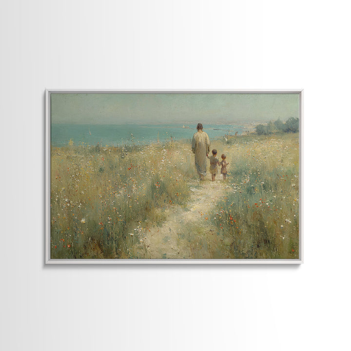 Field Of Promise | Framed Canvas Print | Christian Art Canvas | Jesus Painting | Christian Wall Art | Vintage Christian Art