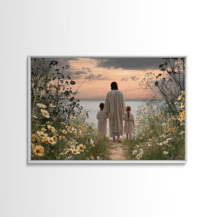 Sunset Of Mercy – Framed Canvas Print – Christian Art Canvas – Jesus Painting – Christian Wall Art – Moody Christian Art