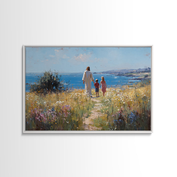 Hillside Hope, Framed Canvas Print, Christian Art Canvas, Christian Wall Art, Jesus Painting, Subtle Christian Art