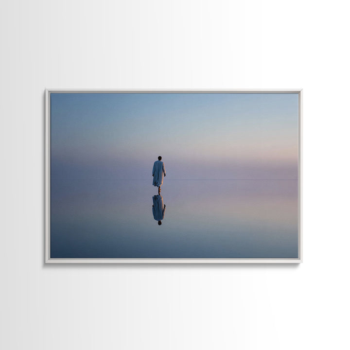 Still Waters Peace – Framed Canvas Print – Christian Art Canvas – Jesus Painting – Christian Wall Art – Minimalist Christian Art