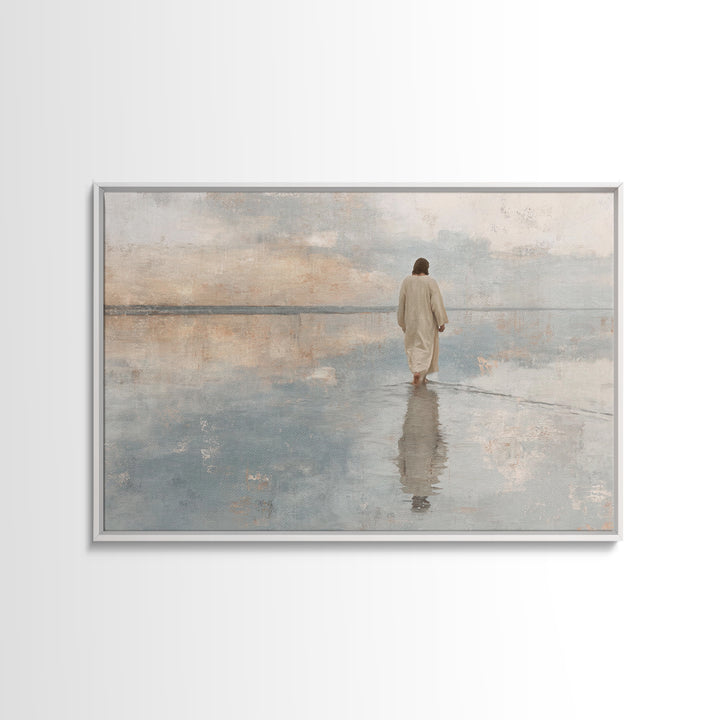 Desert Peace, Framed Canvas Print, Christian Art Canvas, Jesus Painting, Subtle Christian Art, Christian Wall Art, Christian Christmas Art