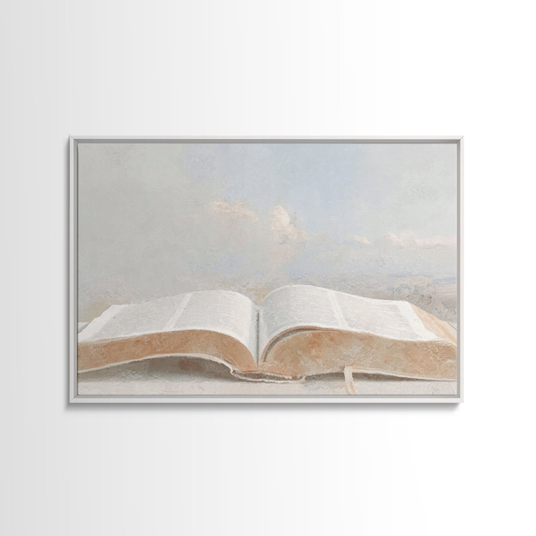 Heavenly Scripture – Framed Canvas Print – Christian Art Canvas – Christian Wall Art – Christian Painting – Christian Art Print – Christian