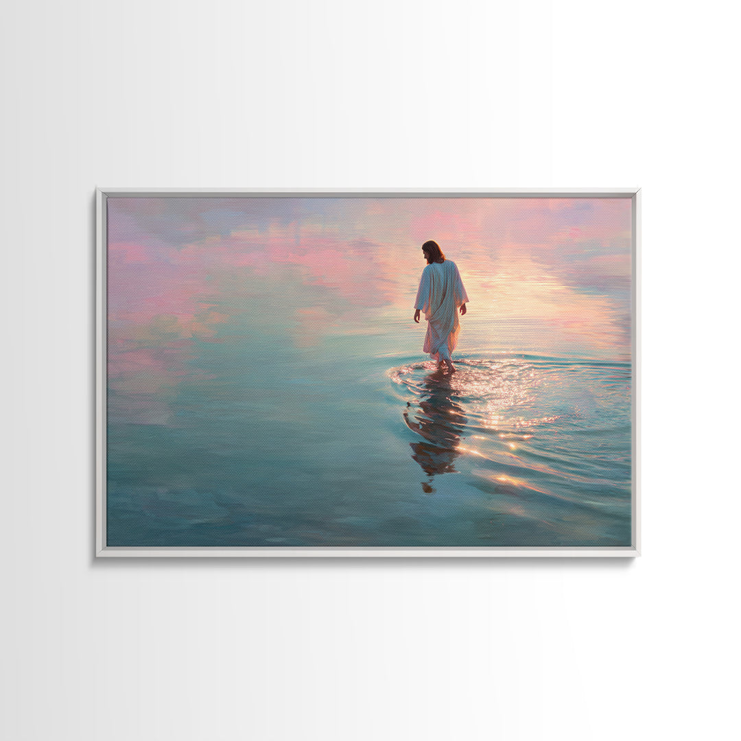 Radiant Path of Peace – Framed Canvas Print – Jesus Painting – Christian Wall Art – Christian Art Canvas – Modern Christian Art – Christian
