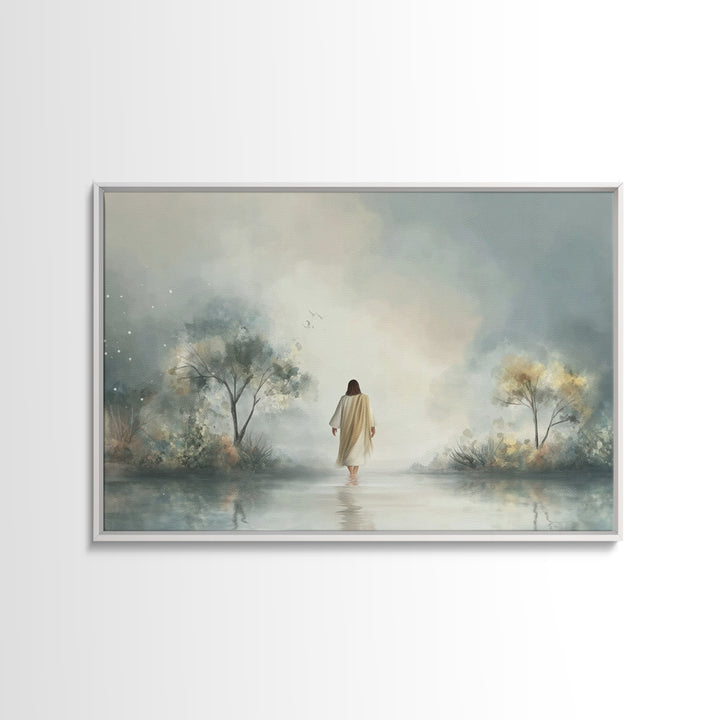 Garden of Grace, Framed Canvas Print, Christian Art Canvas, Jesus Painting, Subtle Christian Art, Christian Wall Art, Christian Art Gift