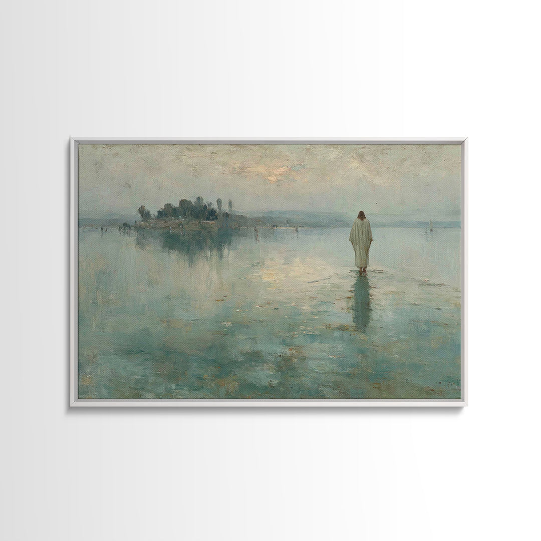 Shepherd’s Meadow – Framed Canvas Print – Christian Art Canvas – Jesus Painting – Christian Wall Art – Vintage Christian Painting – Christi