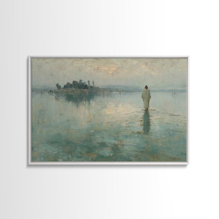 Shepherd’s Meadow – Framed Canvas Print – Christian Art Canvas – Jesus Painting – Christian Wall Art – Vintage Christian Painting – Christi
