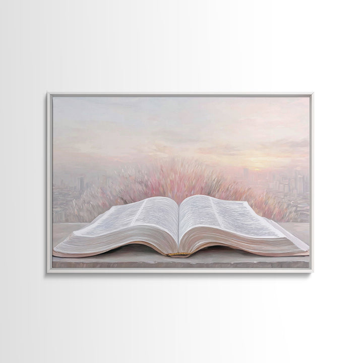 Sunrise Scripture – Framed Canvas Print – Christian Wall Art – Christian Art Canvas – Christian Painting – Christian Art Print – Subtle Chr