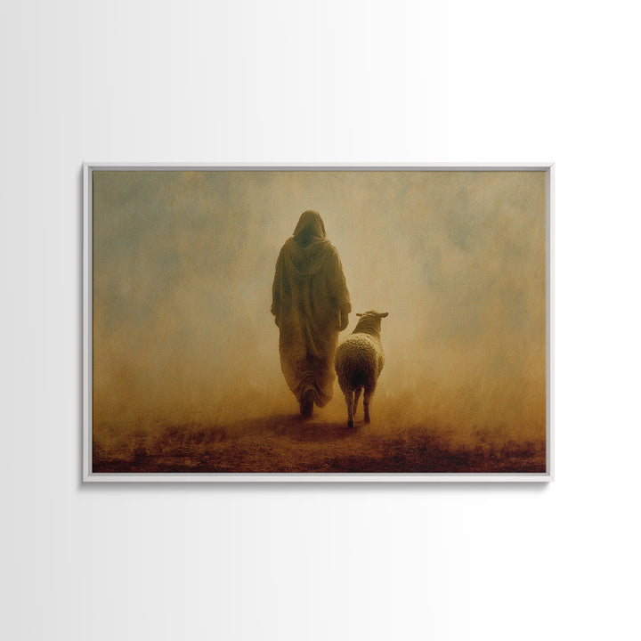 Guiding Mercy, Framed Canvas Print, Christian Wall Art, Jesus Painting Canvas, Modern Christian Art, Christian Christmas Art, Large Christi