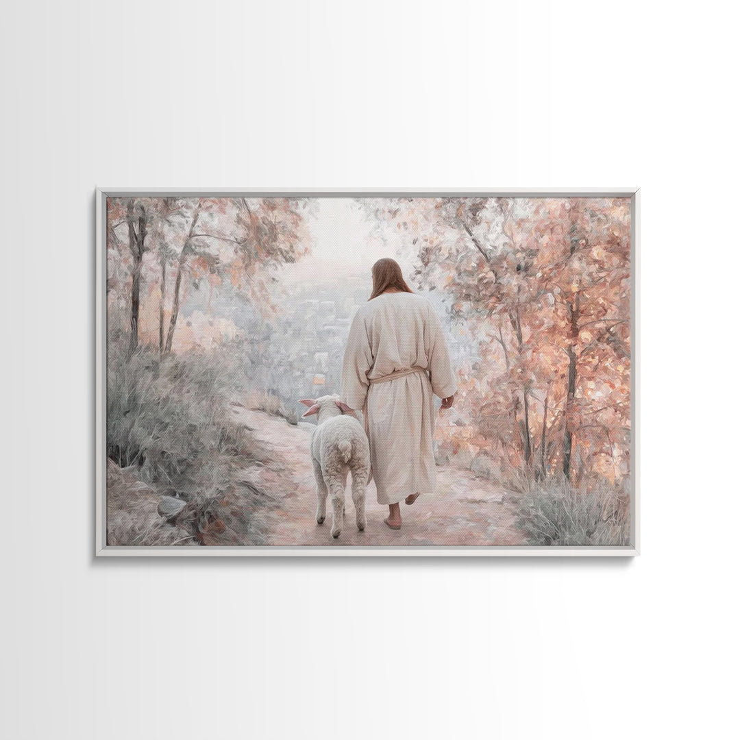 Autumn Grace | Framed Canvas Print | Christian Art Canvas | Jesus Painting | Christian Wall Art | Unique Christian Art | Christian Christma