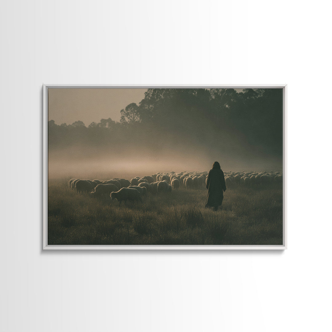 Misty Promise | Framed Canvas Print | Christian Wall Art | Christian Art Canvas | Jesus Painting | Modern Christian Art | Christian Christm