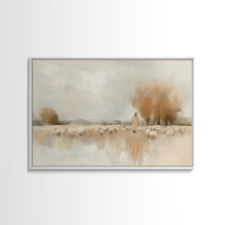 Mountain Light – Framed Canvas Print – Christian Art Canvas – Jesus Painting – Modern Christian Art – Christian Wall Art – Christmas Art Wo