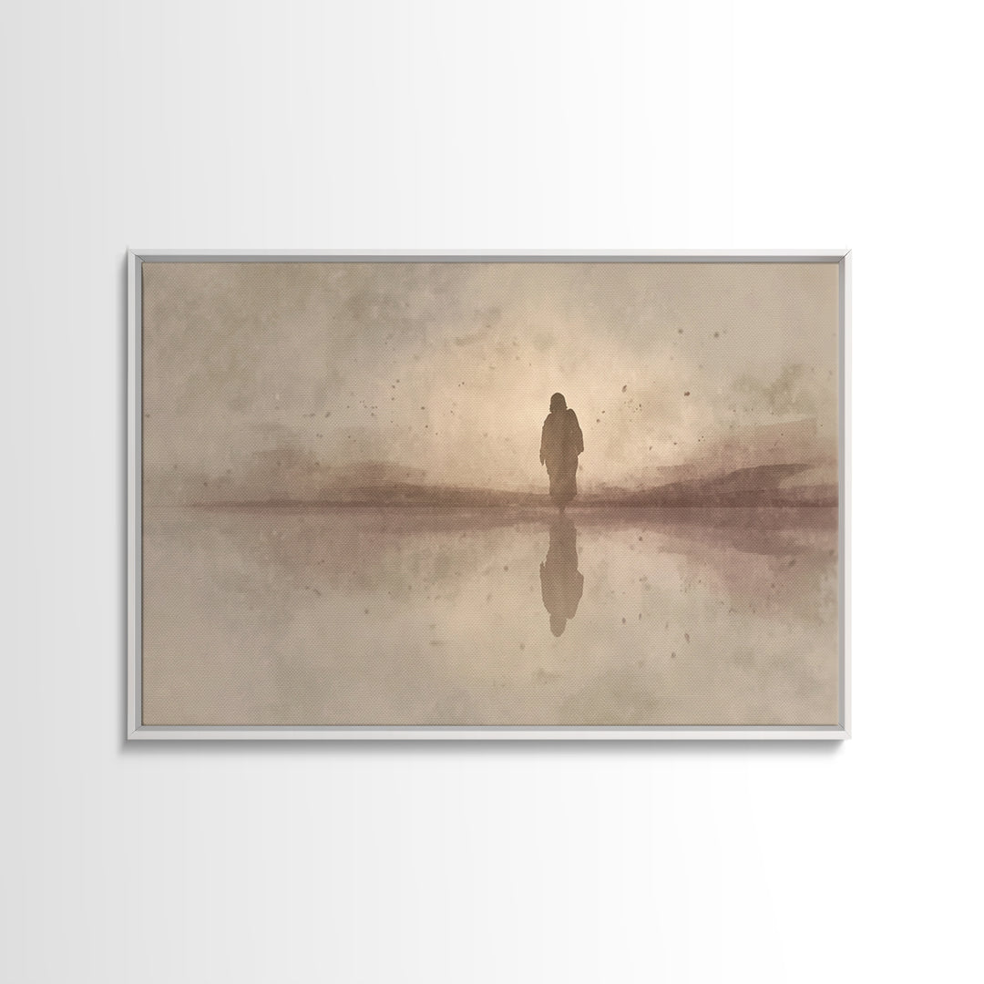Sacred Silence, Framed Canvas Print, Christian Art Canvas, Jesus Painting, Moody Christian Art, Christian Paintings, Christian Christmas De