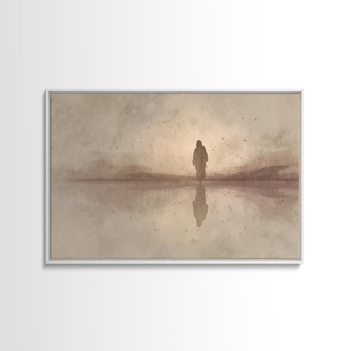 Sacred Silence, Framed Canvas Print, Christian Art Canvas, Jesus Painting, Moody Christian Art, Christian Paintings, Christian Christmas De