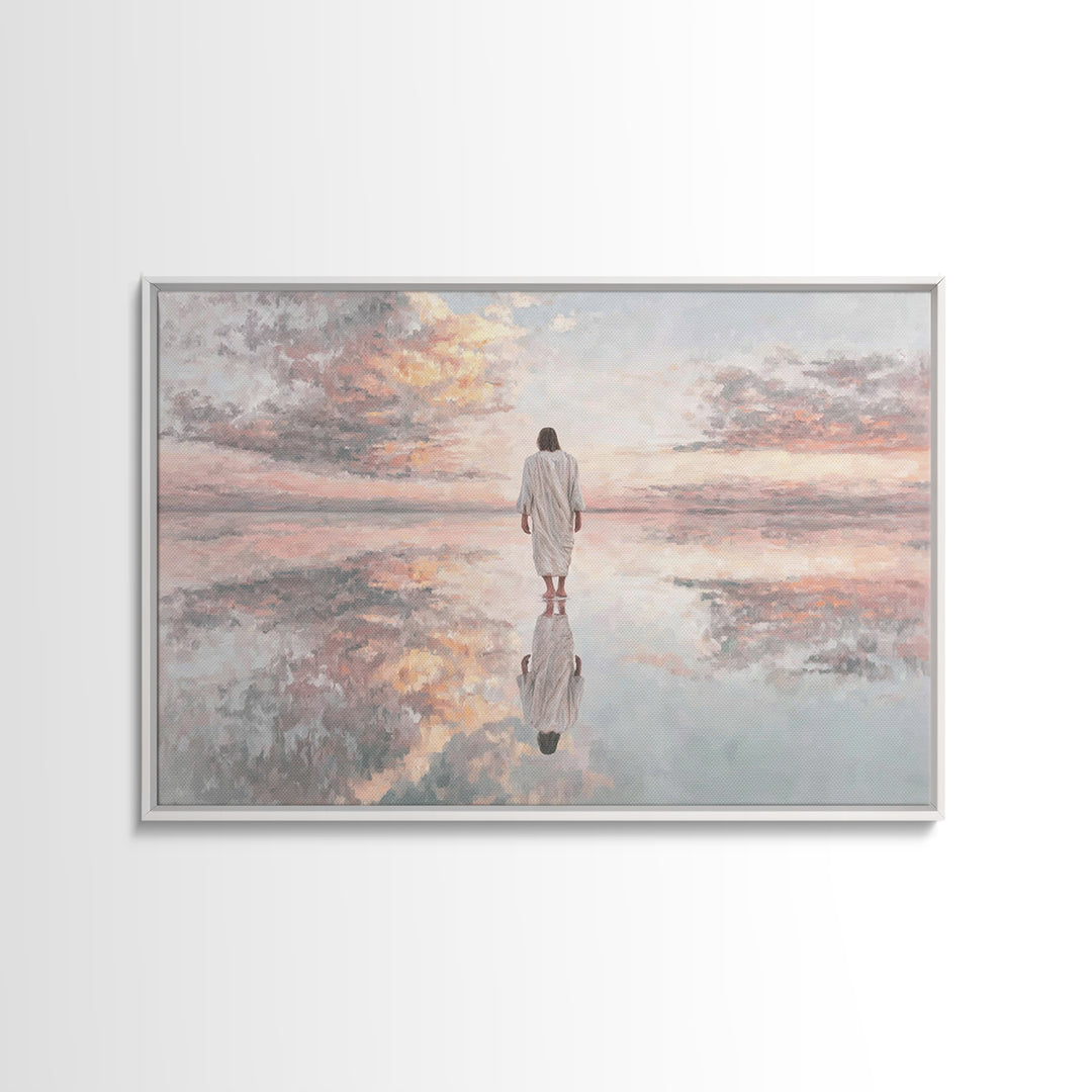 Heaven’s Reflection – Framed Canvas Print – Christian Art Canvas – Jesus Art Print – Christian Wall Art – Modern Christian Art – Christmas