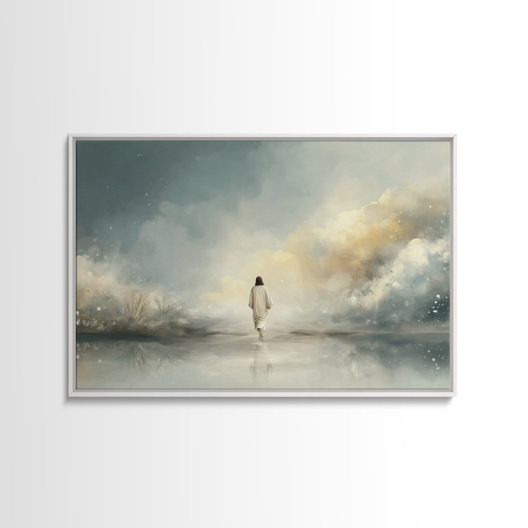 Twilight Grace, Framed Canvas Print, Christian Art Canvas, Jesus Painting, Christian Wall Art, Modern Christian Painting, Christian Gift Id
