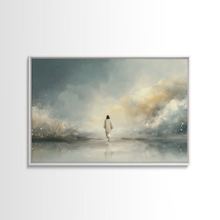 Twilight Grace, Framed Canvas Print, Christian Art Canvas, Jesus Painting, Christian Wall Art, Modern Christian Painting, Christian Gift Id