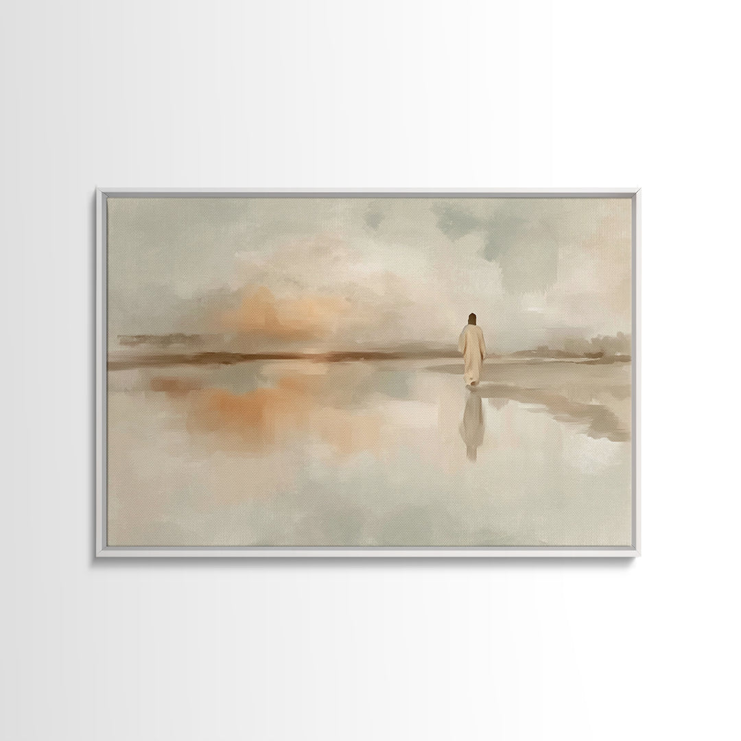 Dawn Of Mercy, Framed Canvas Print, Christian Art Print, Minimalist Christian Art, Jesus Painting, Subtle Christian Art, Christian Wall Art