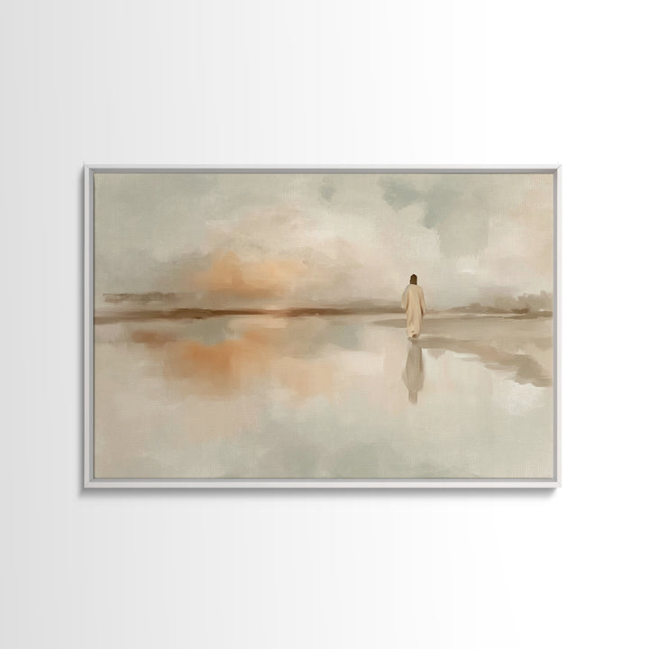 Dawn Of Mercy, Framed Canvas Print, Christian Art Print, Minimalist Christian Art, Jesus Painting, Subtle Christian Art, Christian Wall Art