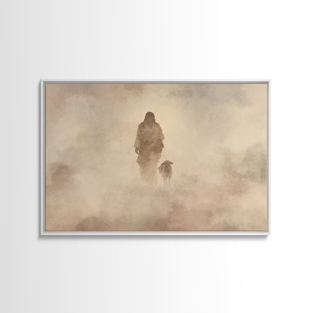 Mists Of Comfort – Framed Canvas Print – Christian Art Painting – Jesus Wall Art – Moody Christian Art – Christian Art Canvas – Large Chris