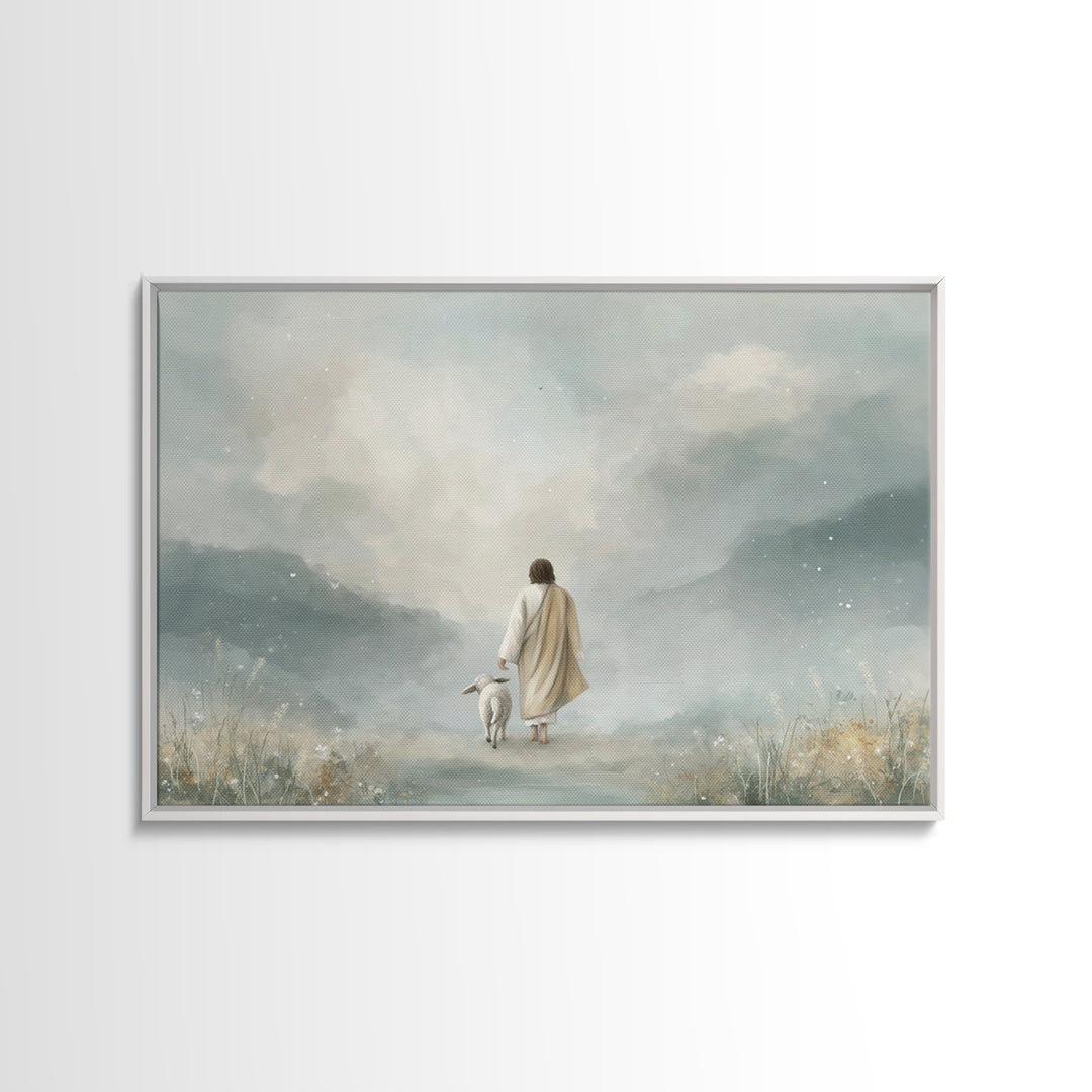 Mountain Haven Grace – Framed Canvas Print – Christian Art Canvas – Jesus Painting – Subtle Christian Art – Christian Wall Art – Christmas
