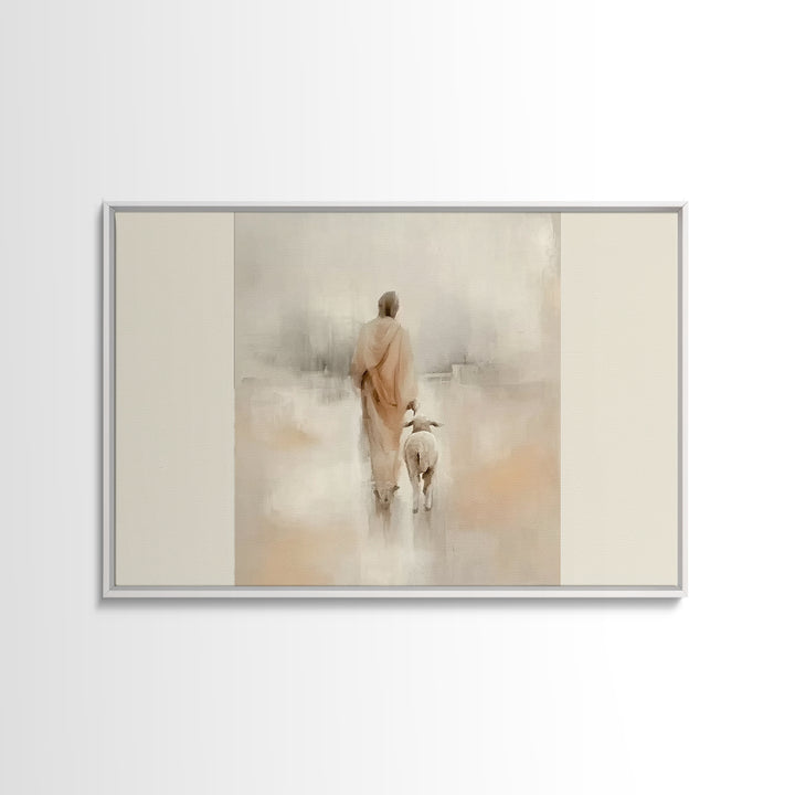 Path Of Mercy | Framed Canvas Print | Christian Art Canvas | Jesus Painting | Minimalist Christian Art | Christian Wall Art | Modern Christ